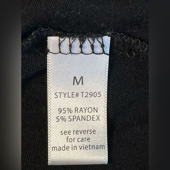 Active USA Lace Up Choker Neck Long Sleeve Top Black M - Picture 5 of 6